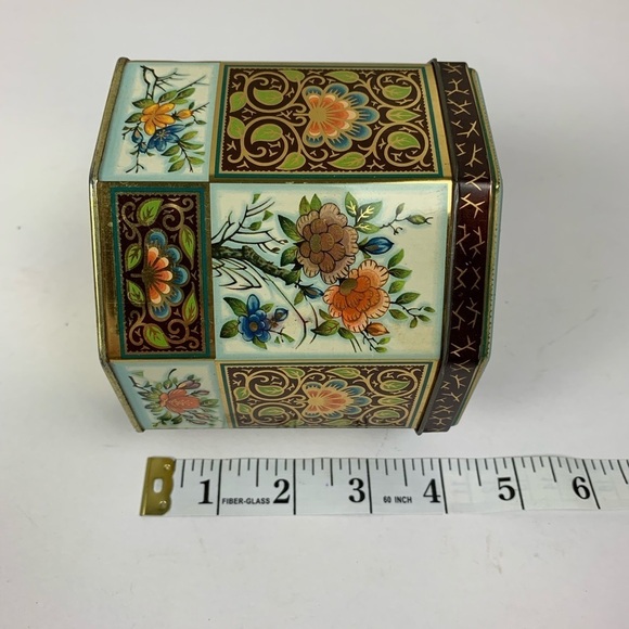Metal Container with Beautiful Enamel Paintings